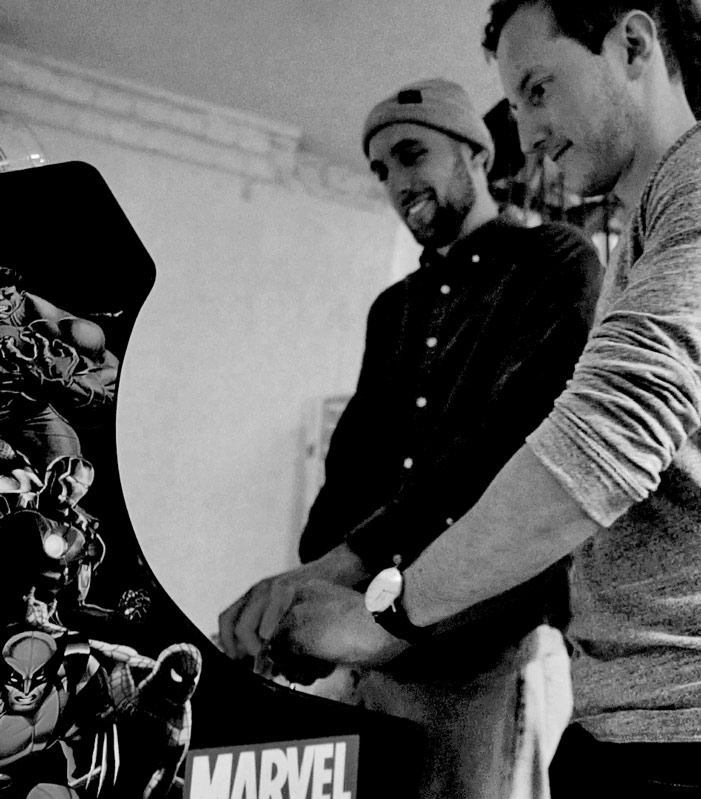 Alan and Mark playing arcade